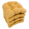 16-inch Solid Micro Suede U-shaped Tufted Chair Cushions (Set of 4) - Lemon